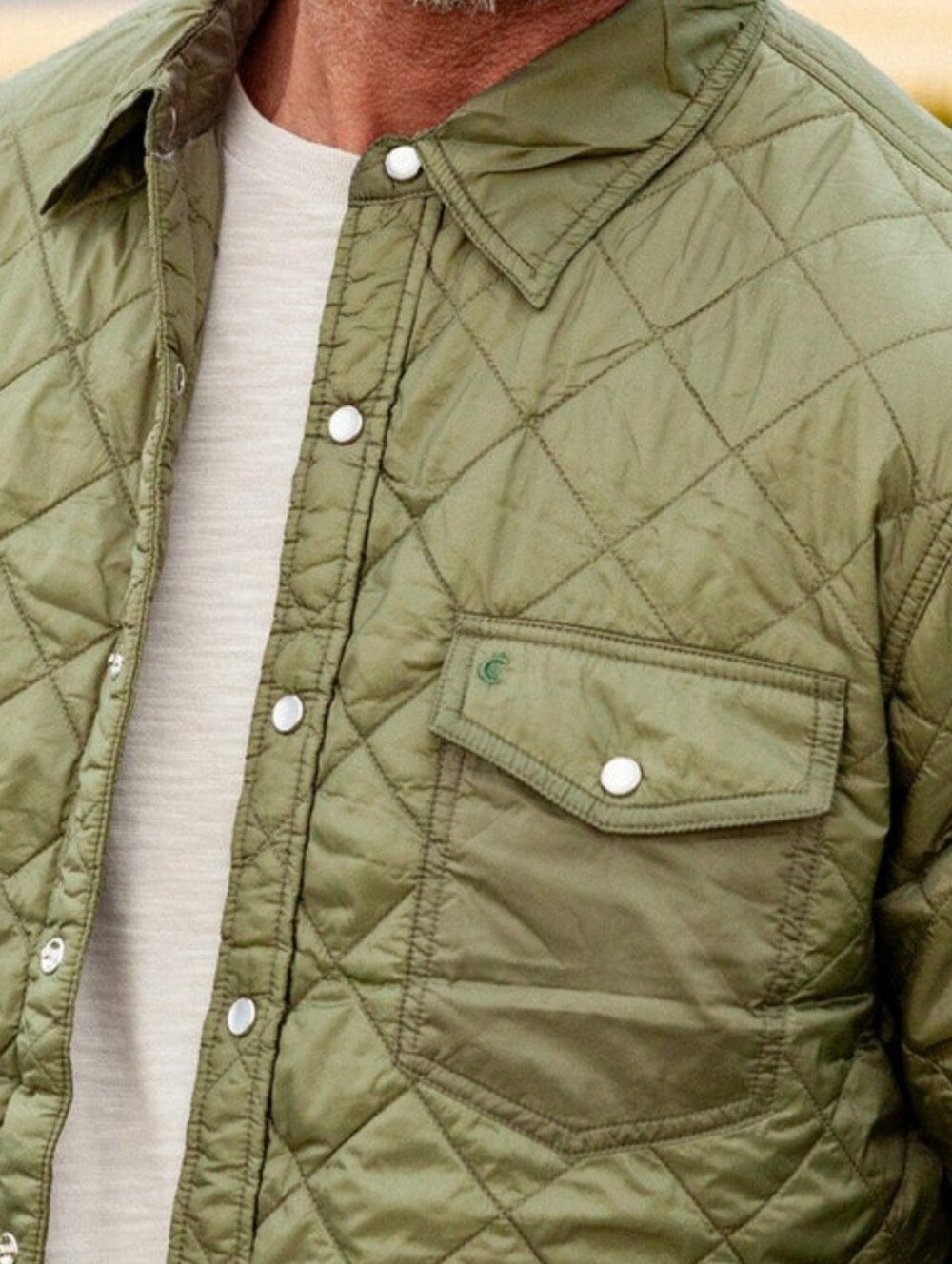 Criquet Mens Quilted Shacket Olive Size L